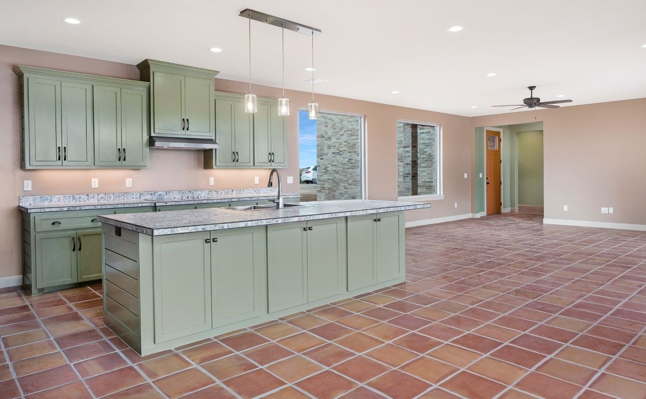 wood-look tile flooring in office space